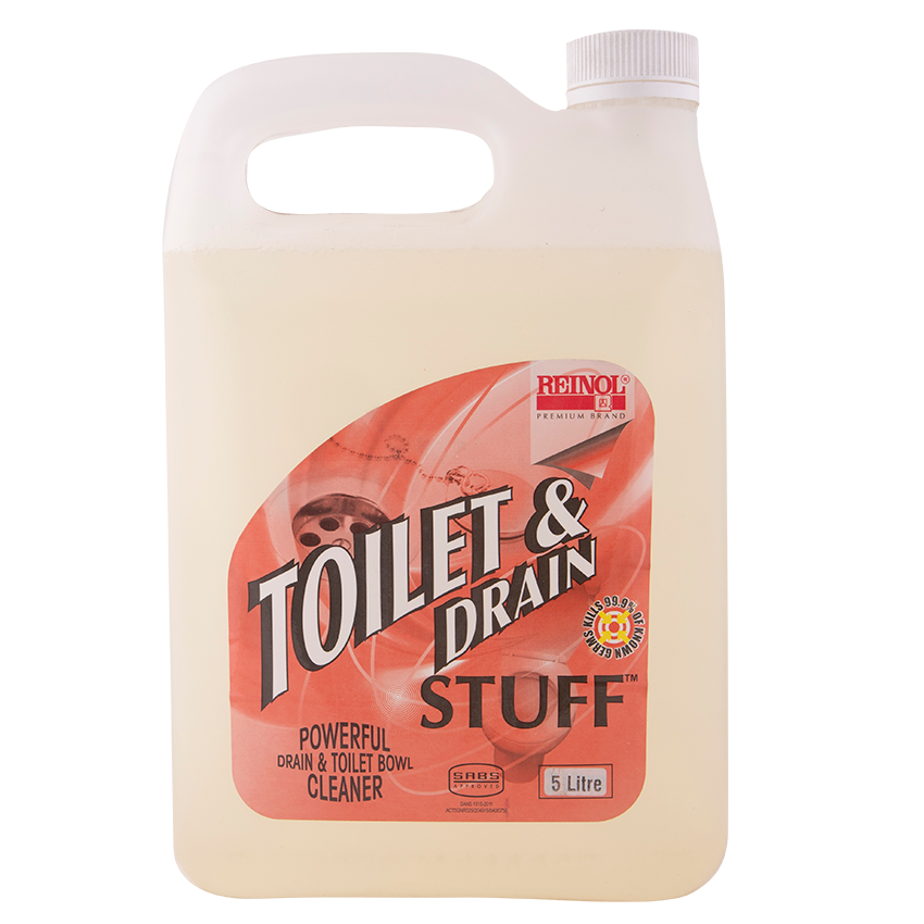 REINOL TOILET & DRAIN STUFF 5L BOTTLE CLEAR