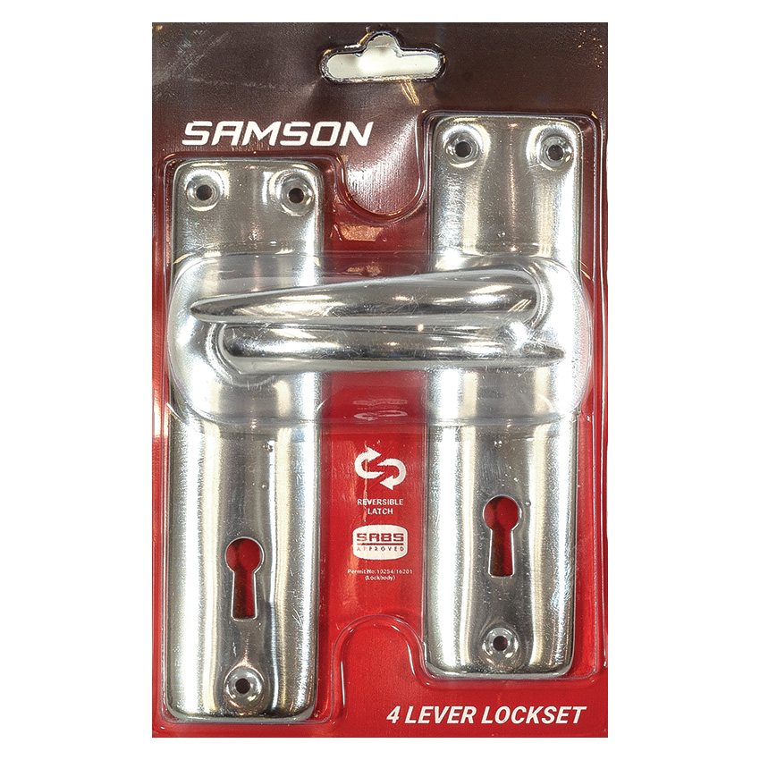 Samson Lockset Key 4 Lever SABS - Chrome Plated