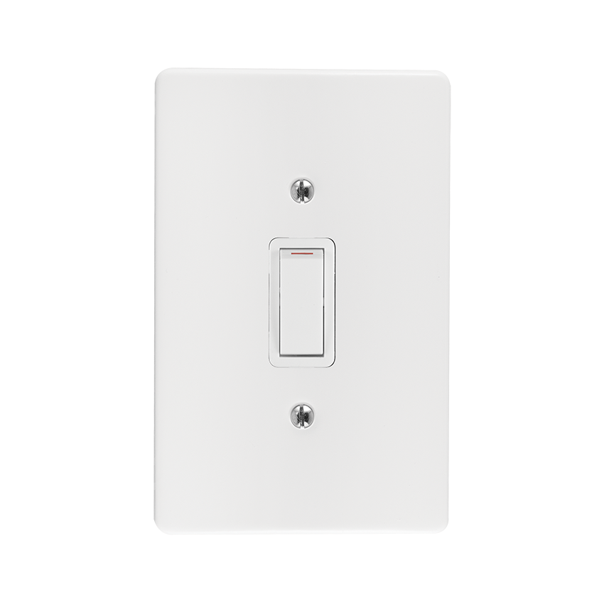 CRABTREE CLASSIC SWITCH +COV 4X2 1L 2W 20A STL WHT