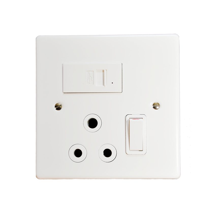 CRABTREE CLASSIC SSO+USB COMBO 4X4 16A STL WHT