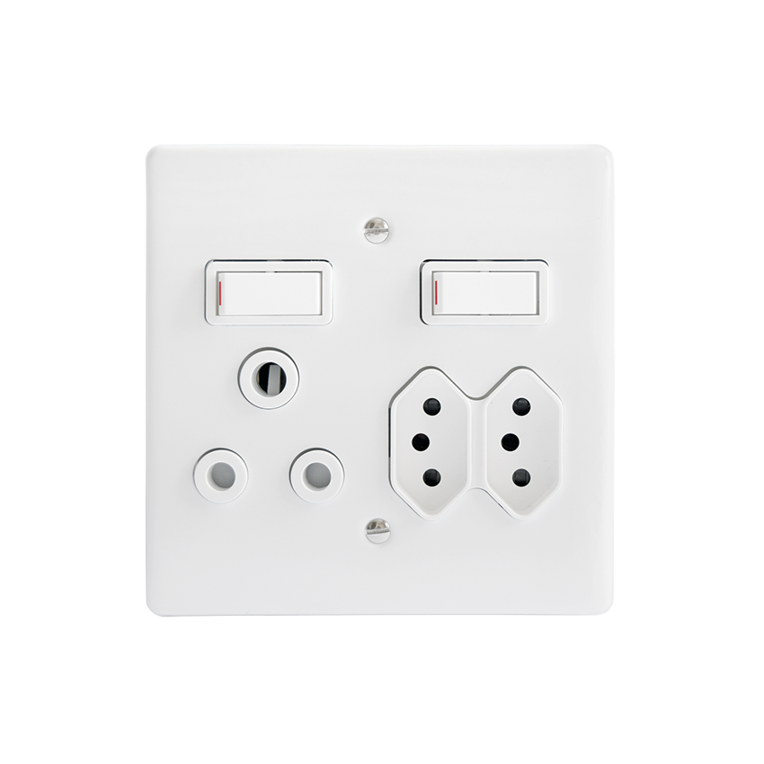 CRABTREE CLASSIC SSO+2XEURO 4X4 16A STL WHT