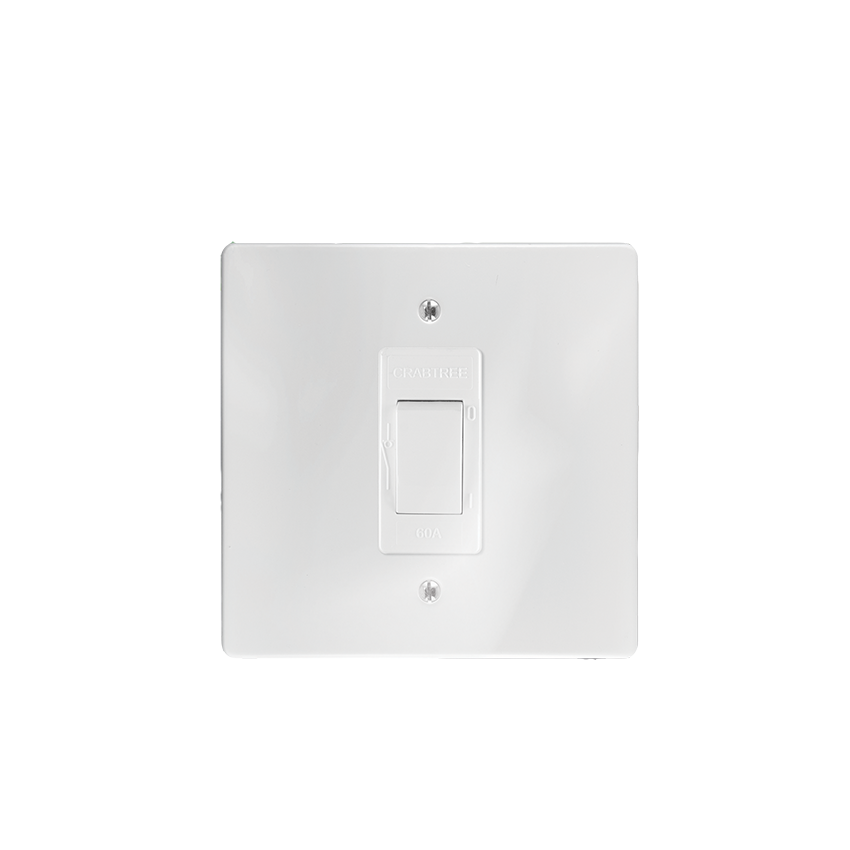 CRABTREE CLASSIC ISO+COVER 4x4 60A DP STL WHT