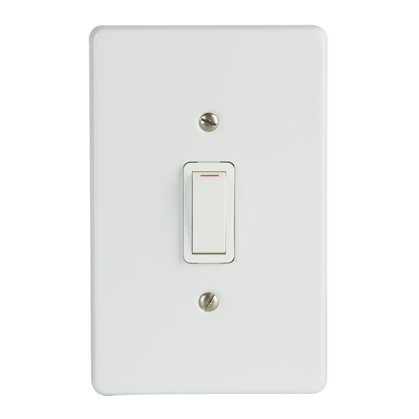 CRABTREE CLASSIC SWITCH +COV 4X2 1L 1W 20A STL WHT