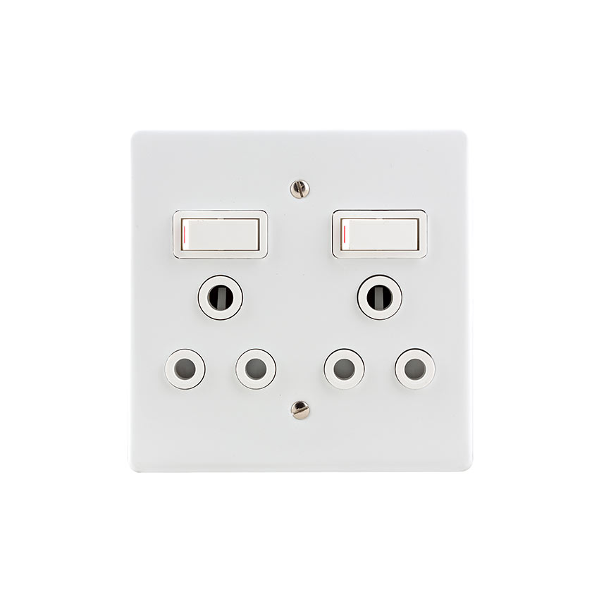 CRABTREE CLASSIC SSO +COV 4X4 DUO 16A STL WHT