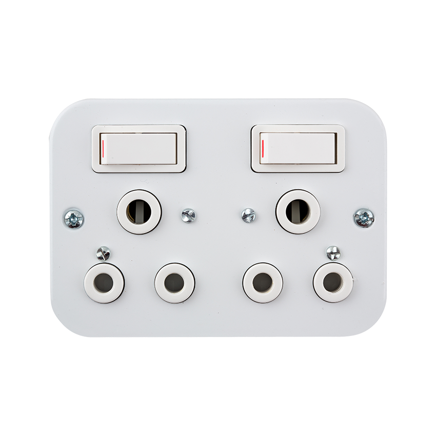 CRABTREE CLASSIC SOCKET IND 119X83 DUO 16A STL WHT