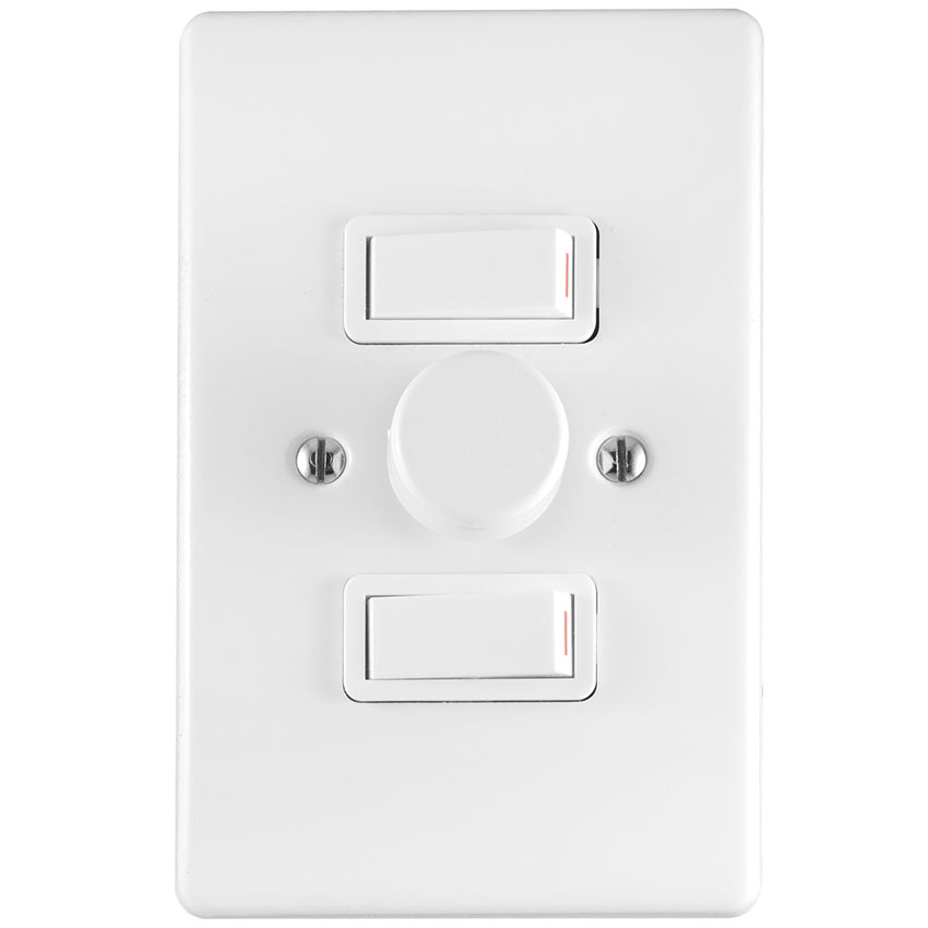 CRABTREE CLASSIC DIMMER+COVER ROT 4x2 2L 600W WHT