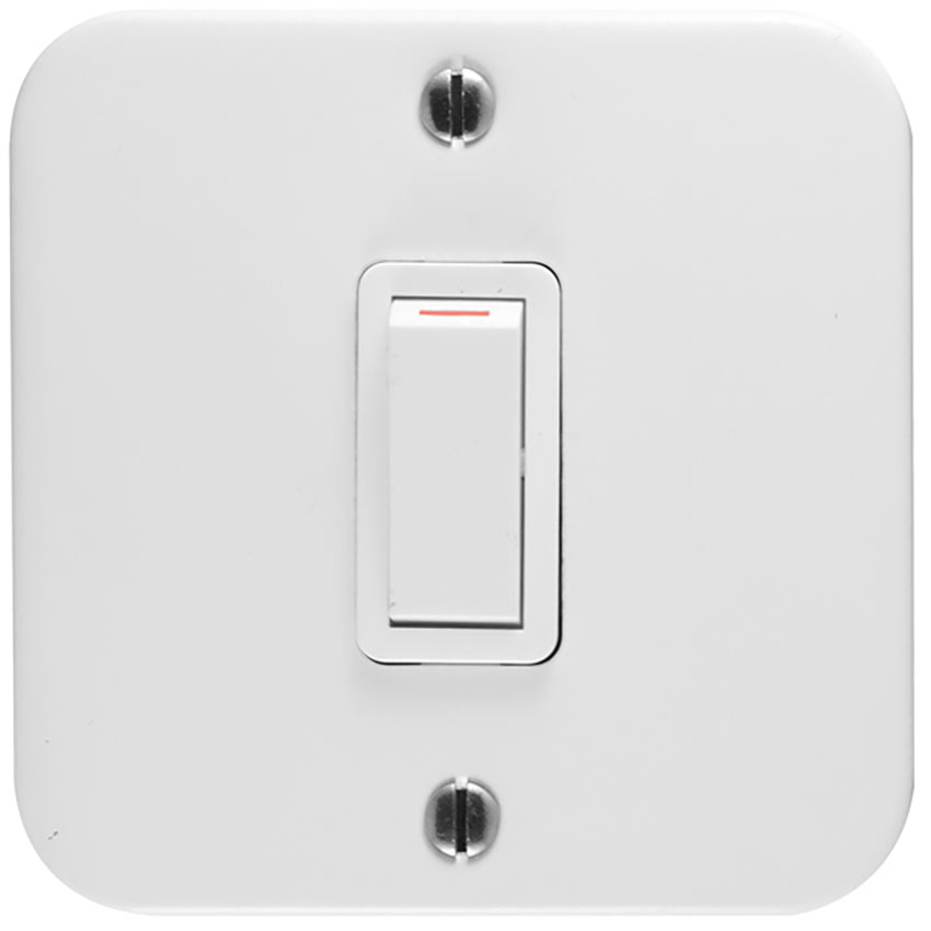 CRABTREE CLASSIC SWITCH IND 75X75 1L1W 20A STL WHT