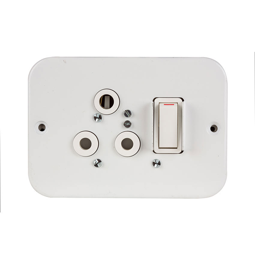 CRABTREE CLASSIC SOCKET IND 119X83 SGL 16A STL WHT