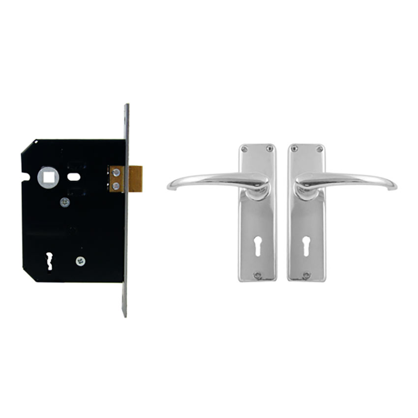 Union Gower Lockset - Chrome Plated - 2