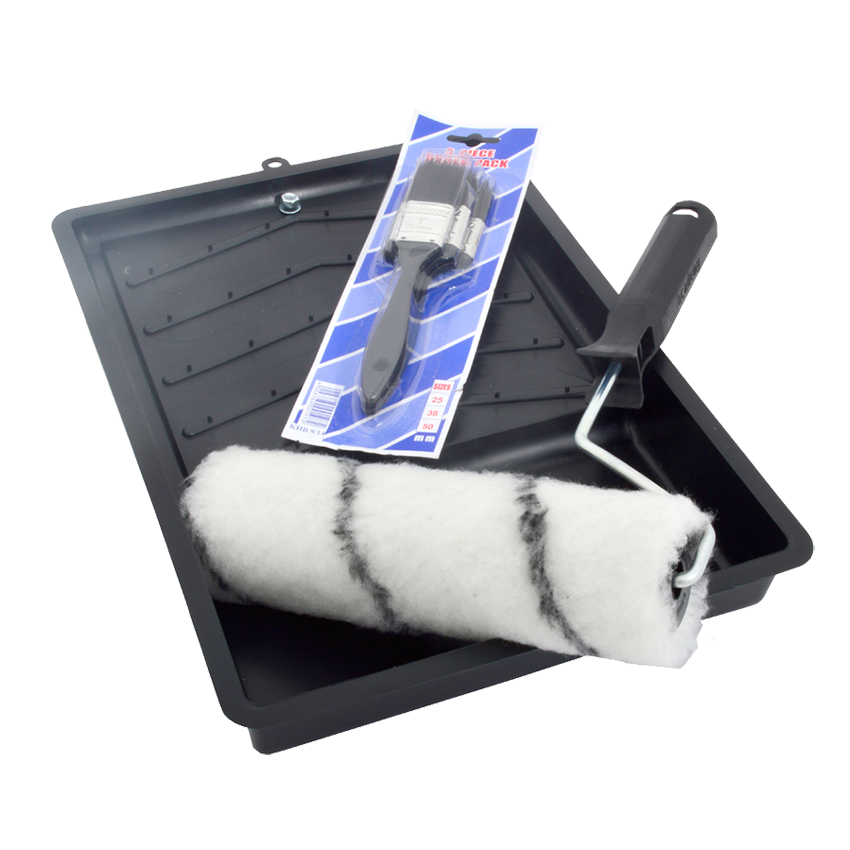 ACADEMY PAINT BRUSH & TRAY SET