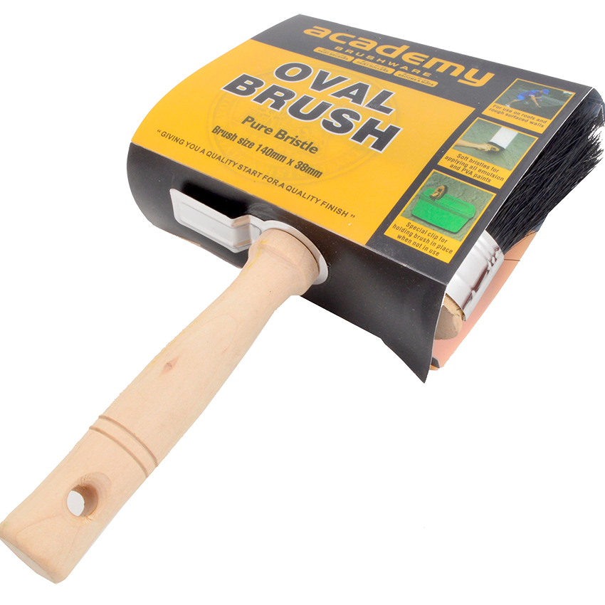 ACADEMY PURE BRISTLE OVAL BRUSH 140X38MM - LONGER BRISTLE