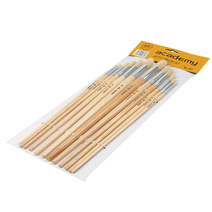 ACADEMY SOFT HAIR ARTIST BRUSH SET - ROUND - NO.1 TO 12