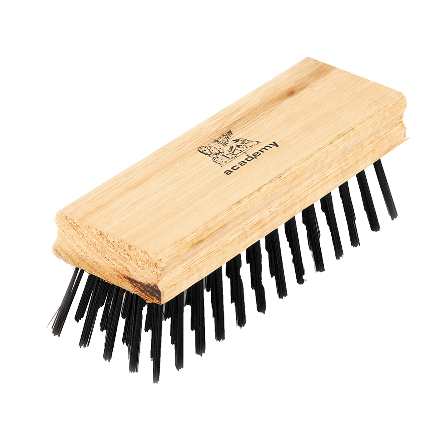 ACADEMY FOUNDRY BRUSH - BLOCK TYPE -  FINE WIRE -  WOODEN HANDLE