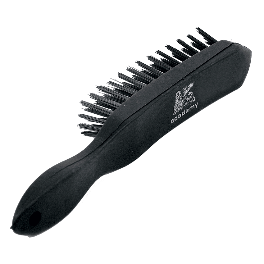 ACADEMY BRAZING BRUSH - FINE WIRE -  PLASTIC SHAPED HANDLE