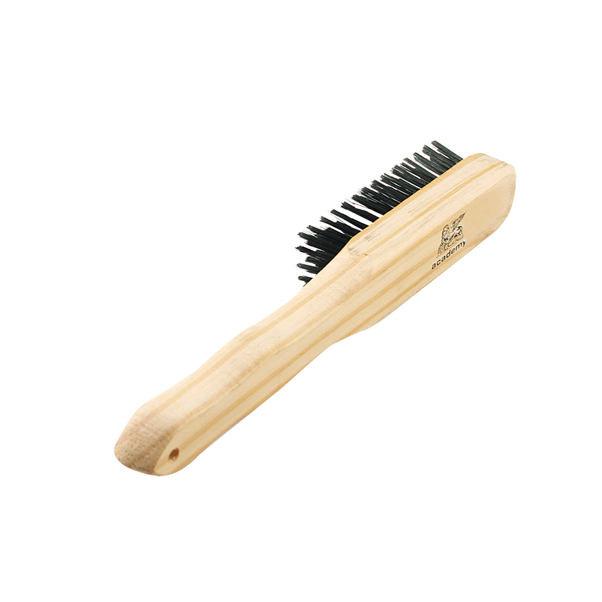 ACADEMY BRAZING BRUSH - FINE WIRE -  WOODEN HANDLE