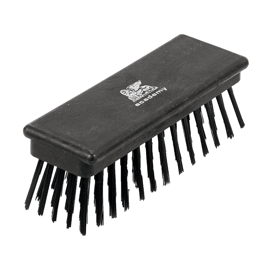ACADEMY FOUNDRY BRUSH - BLOCK TYPE -  FINE WIRE -  PLASTIC HANDLE
