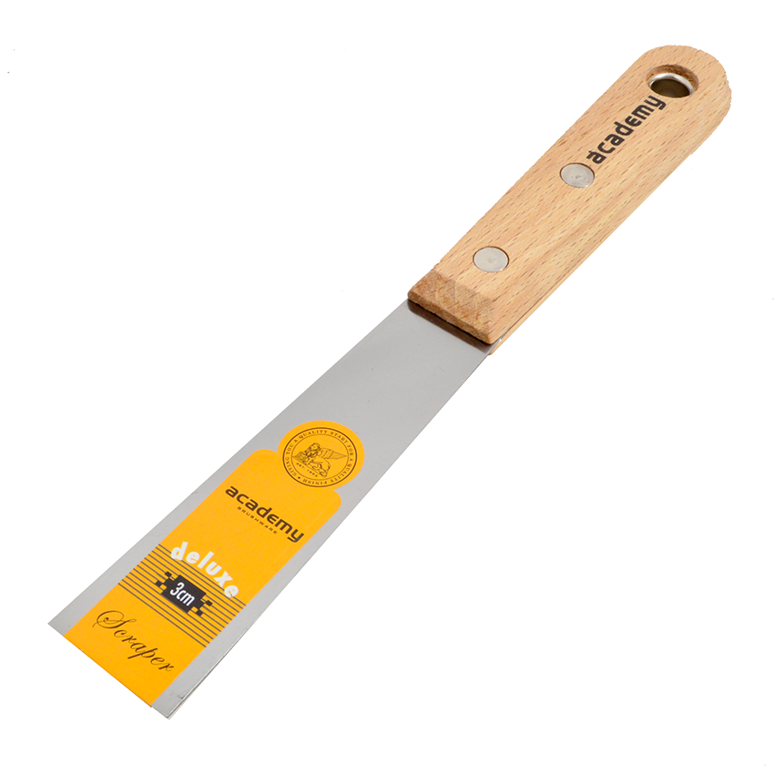ACADEMY DELUXE SCRAPER WITH WOODEN HANDLE - 30MM