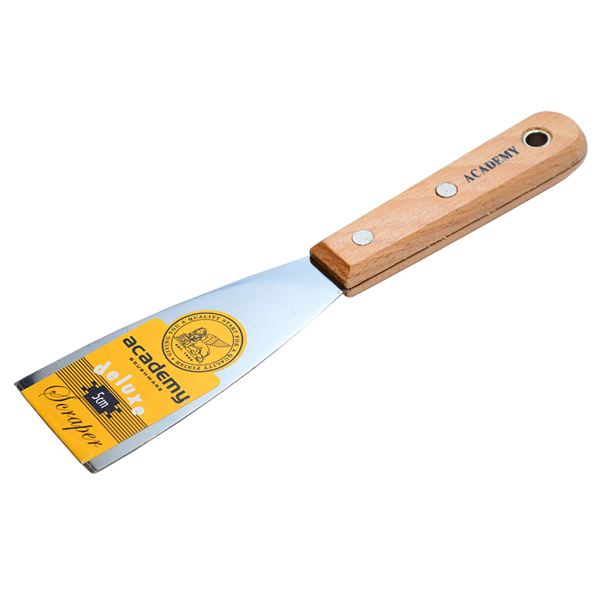 ACADEMY DELUXE SCRAPER WITH WOODEN HANDLE - 50MM