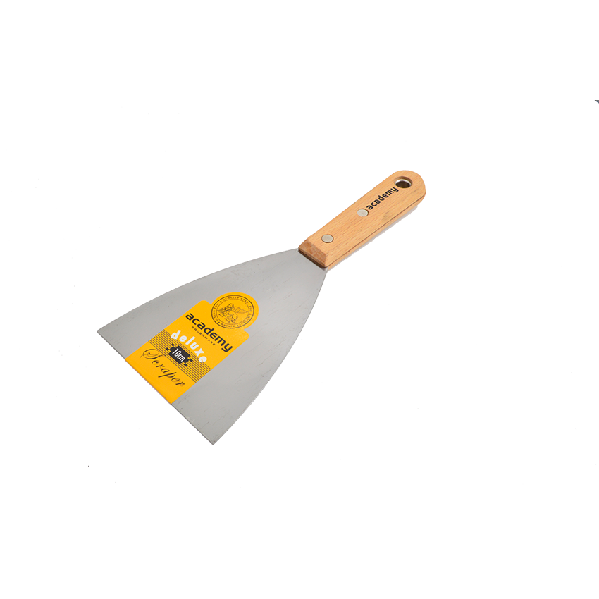 ACADEMY DELUXE SCRAPER WITH WOODEN HANDLE - 100MM