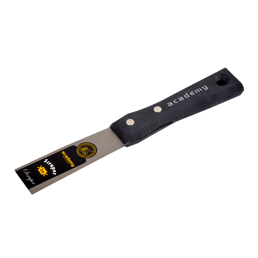 ACADEMY SCRAPER WITH BLACK PAINTED HANDLE - 30MM