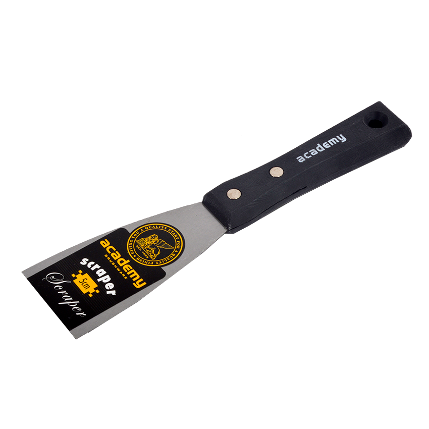 ACADEMY SCRAPER WITH BLACK PAINTED HANDLE - 50MM