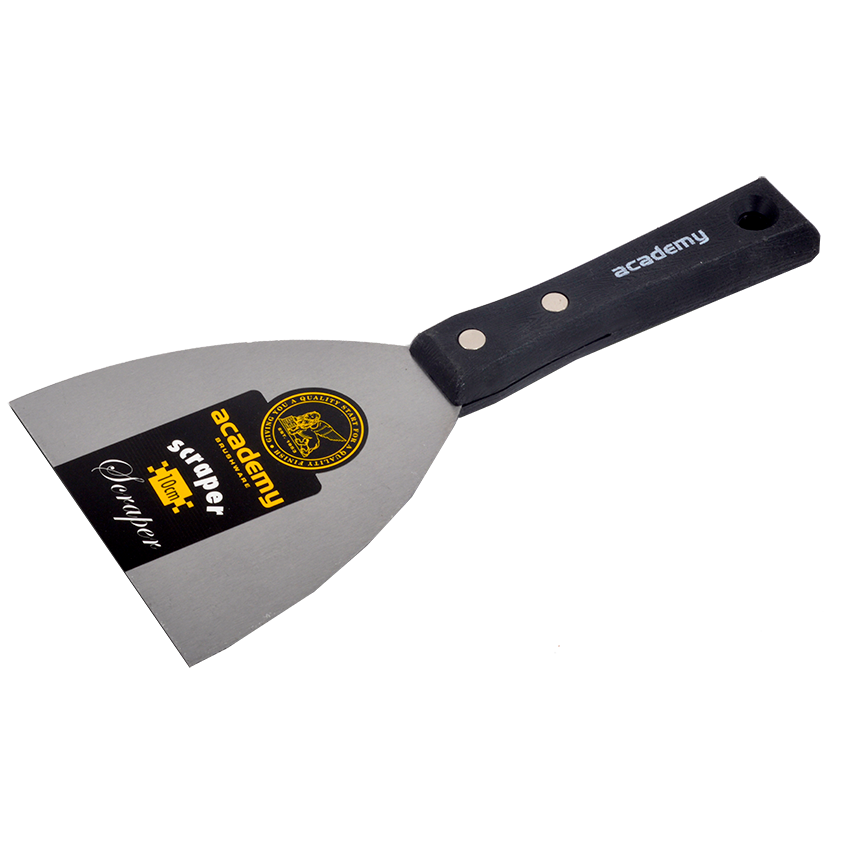 ACADEMY SCRAPER WITH BLACK PAINTED HANDLE - 100MM