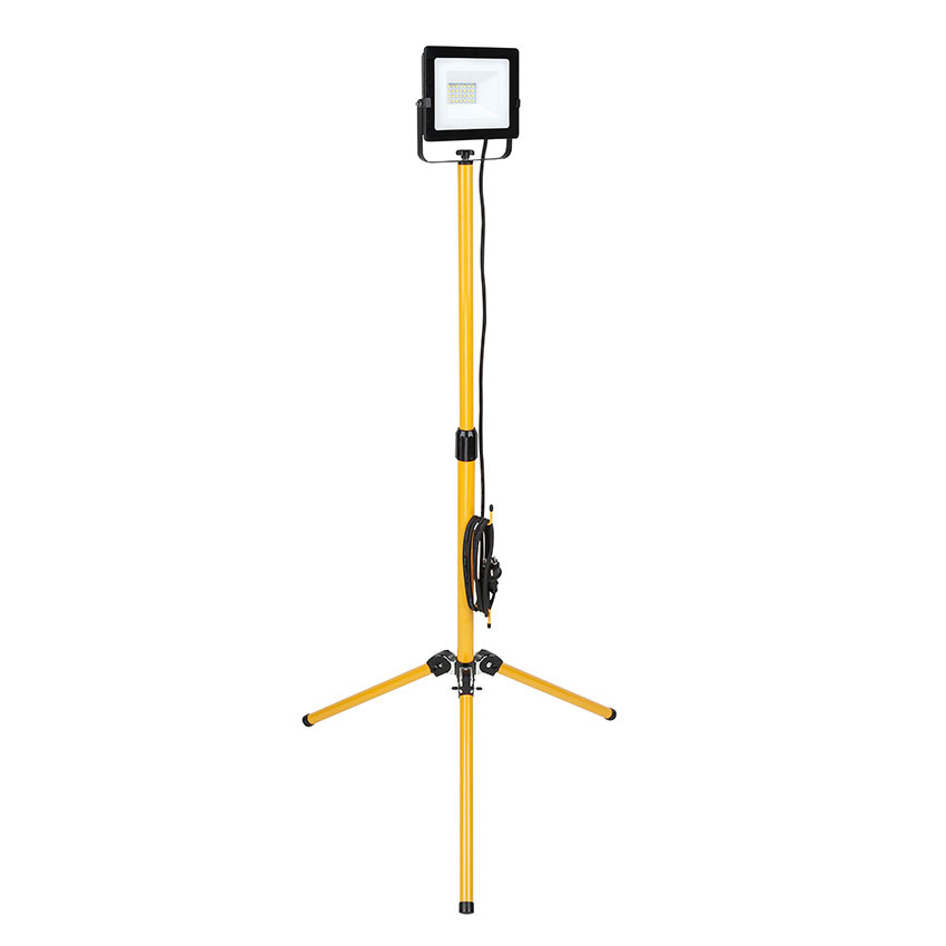 Eurolux 20W LED Portable Floodlight with Tripod - Black and Yellow
