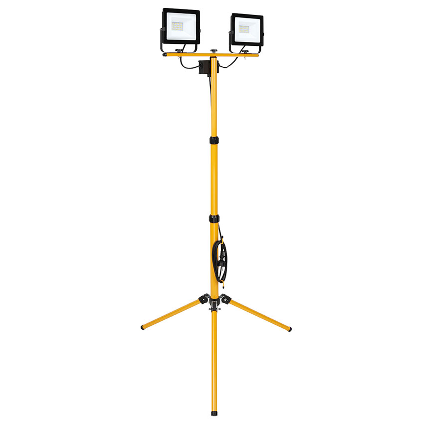 Eurolux LED 2 x 20W Portable Floodlight with Tripod - Black and Yellow