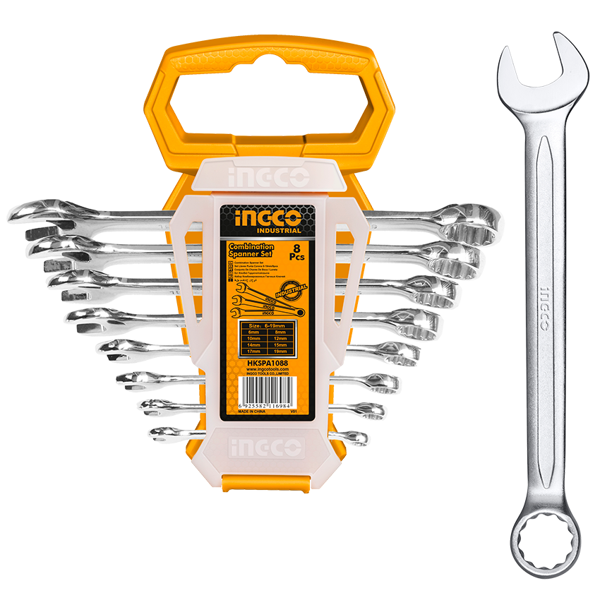 INGCO 8 PIECE COMBINATION SPANNER SET (HKSPA1088I)