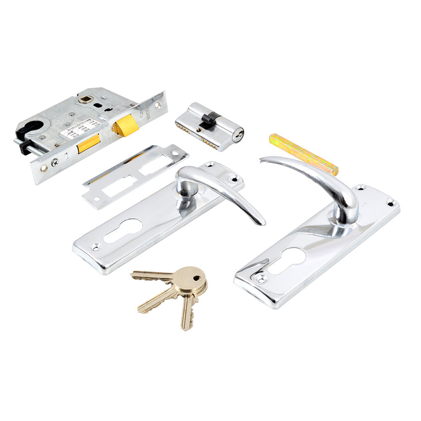 Jaguar Cylinder Lockset - Chrome Plated