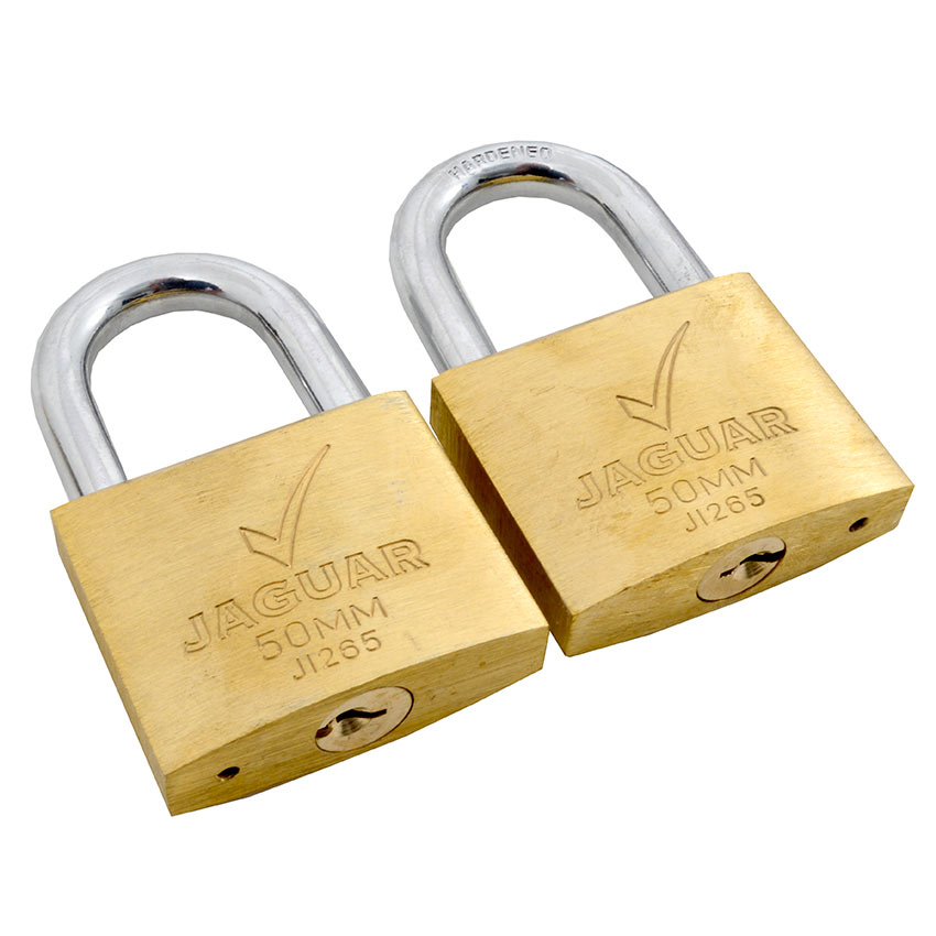 Jaguuar Brass Keyed Alike Padlock - 50mm - 2 Pack
