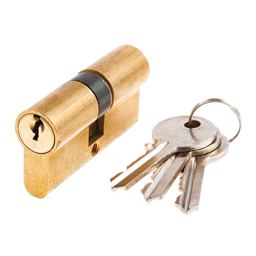 Jaguar Cylinder Lock - Euro Brass - 60mm