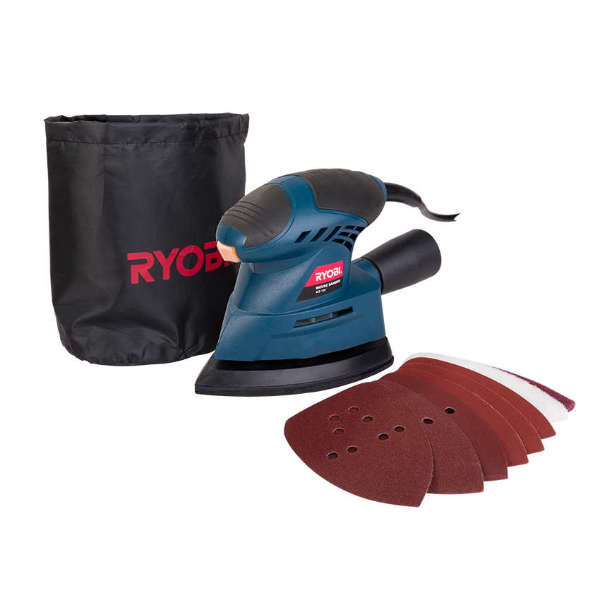 RYOBI MOUSE SANDER KIT 130W 11PCE ACCESSORIES (MS-130)
