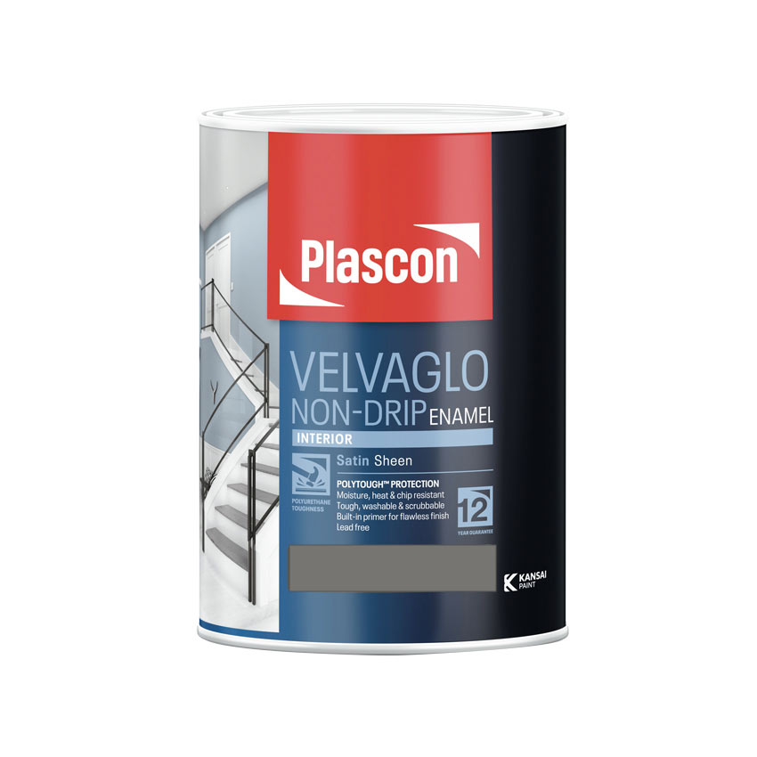PLASCON VELVAGLO 5L - Satin Black
