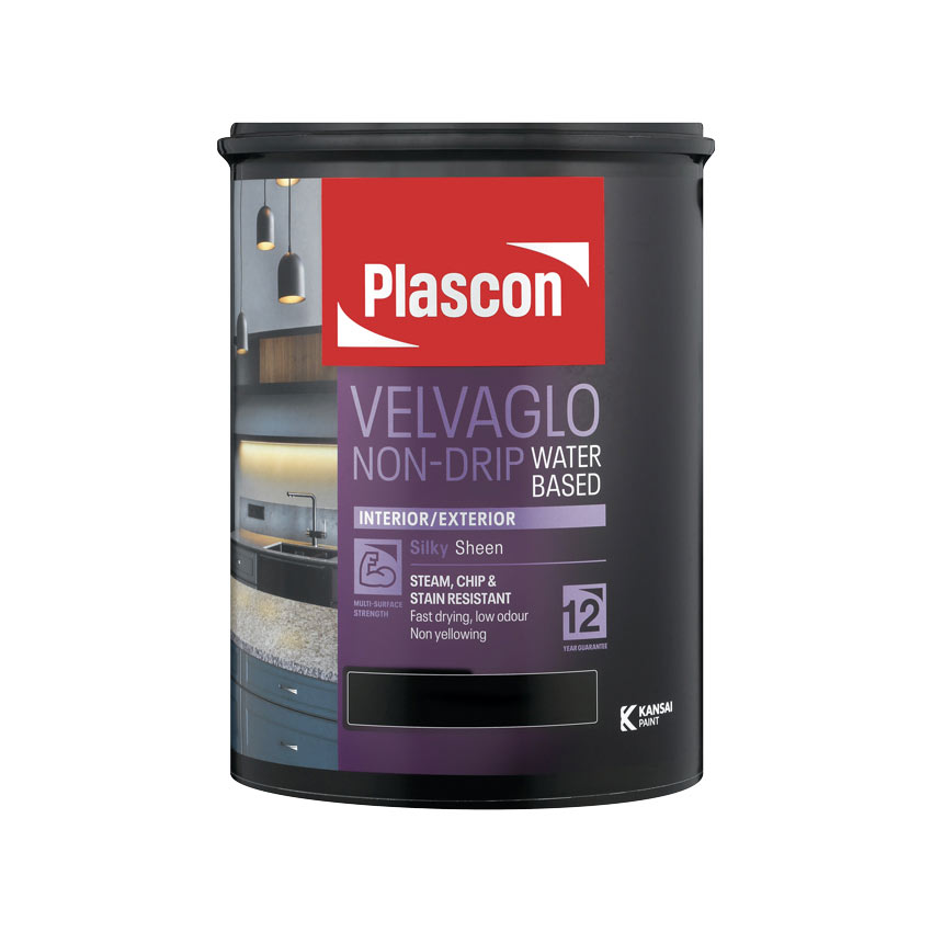 PLASCON VELVAGLO NON-DRIP WATERBASED 5L - Black
