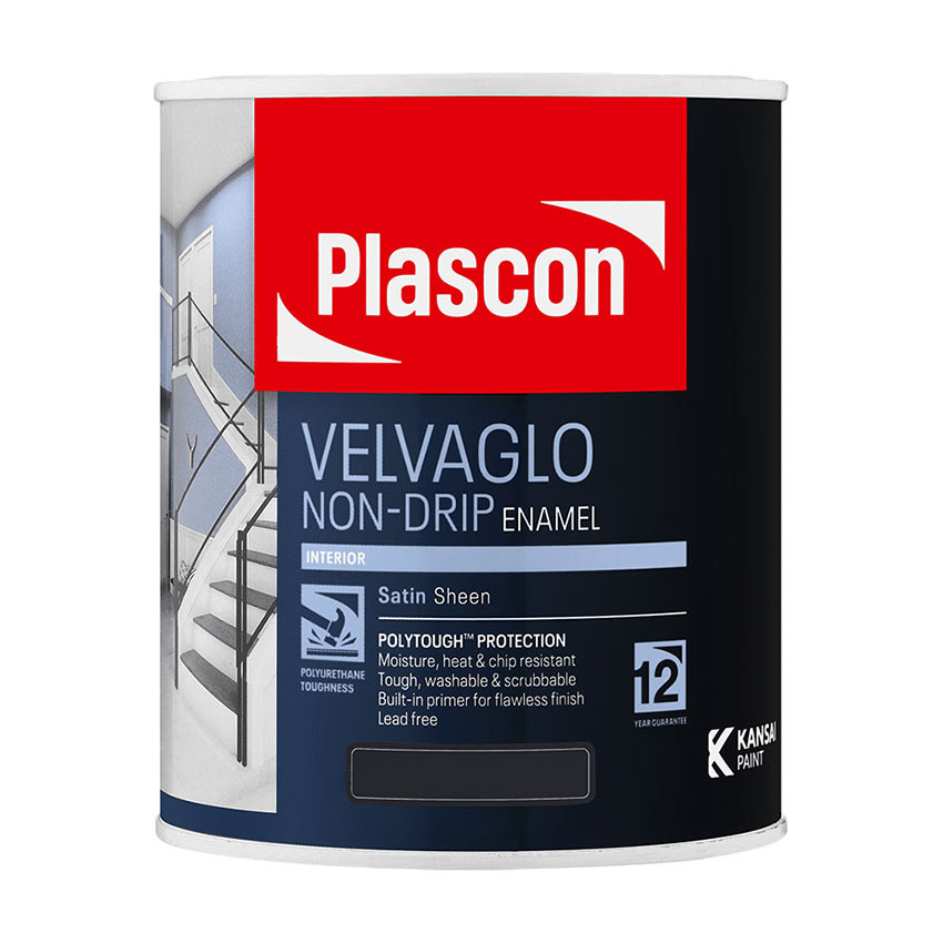 PLASCON VELVAGLO SATIN 1L - Black