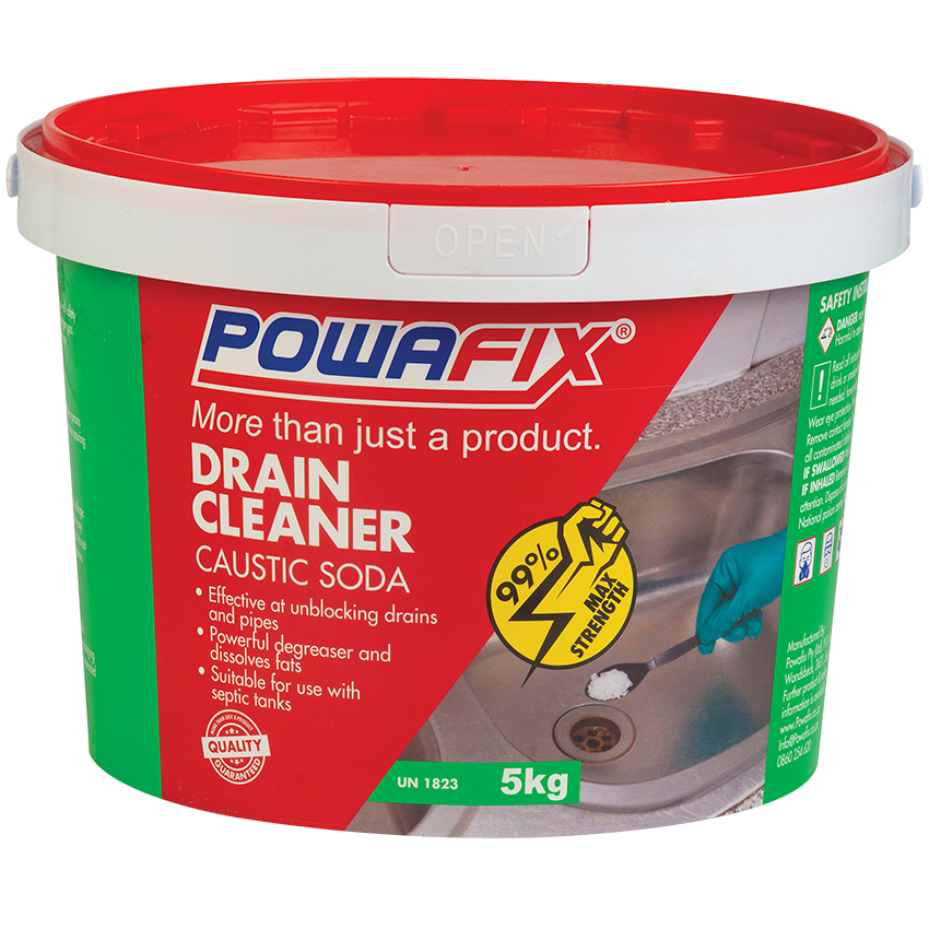 POWAFIX CAUSTIC SODA DRAIN CLEANER - 5KG