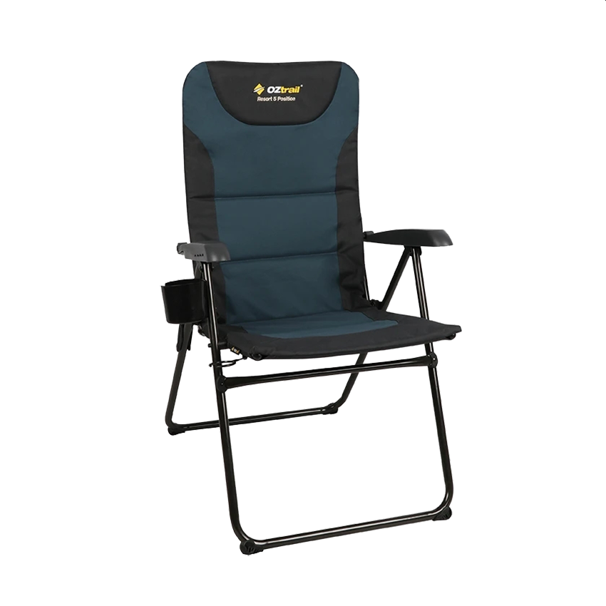 OZTRAIL RESPORT 5 POSITION ARM CHAIR - 150KG - BLUE