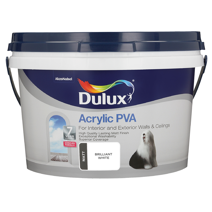Dulux Acrylic PVA - 1L - Brilliant White