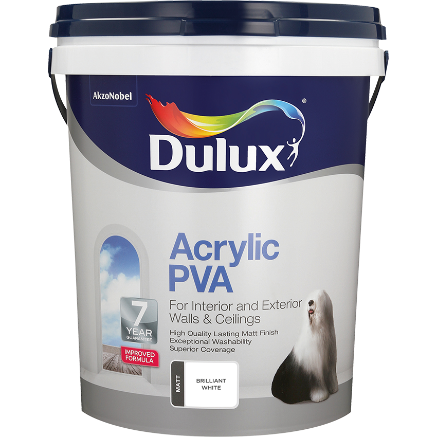 Dulux Acrylic PVA - 20L - Brilliant White