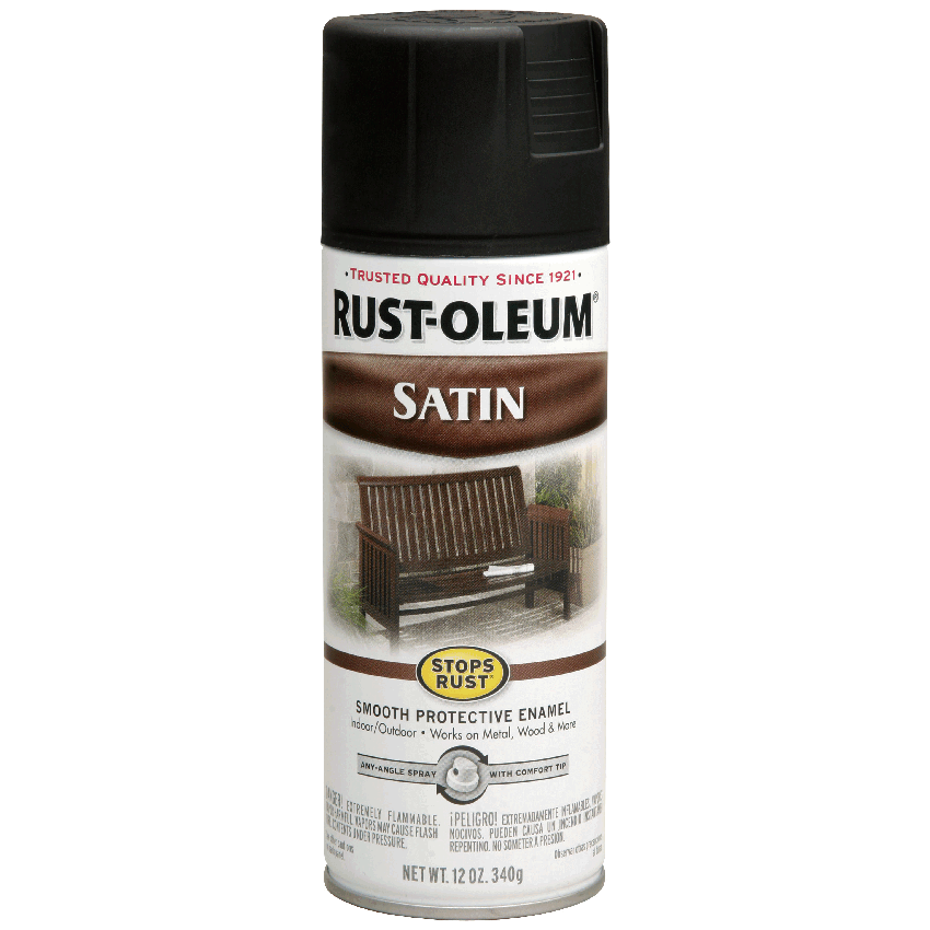 RUST-OLEUM STOPS RUST ENAMEL SATIN - 340G - BLACK