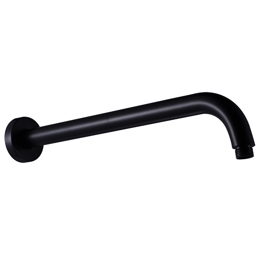 Shower Arm Long Luxury Matt Black 350m x 1/2"