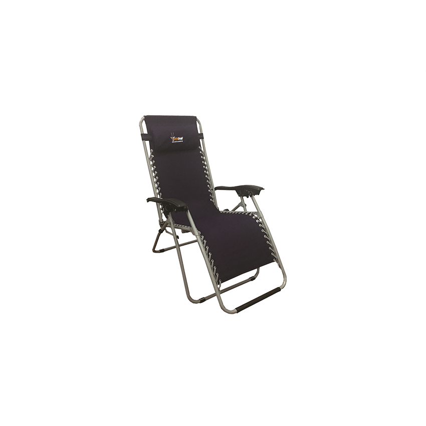 AFRITRAIL DELUXE LOUNGER FOLDING RELAX CHAIR - 130KG - GREY