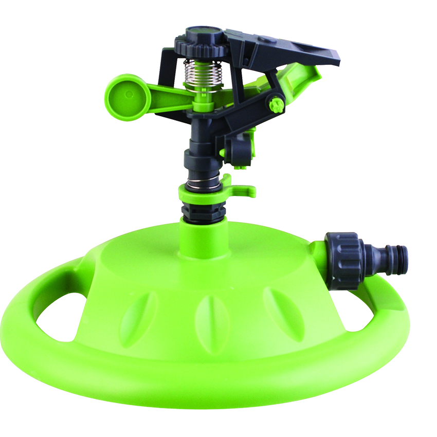 GRO PLASTIC IMPULSE SPRINKLER WITH BASE - GREEN