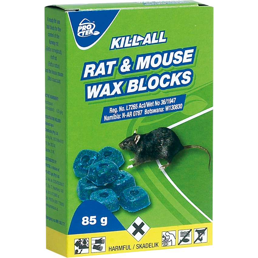 PROTEK RODENTICIDE KILL ALL WAX BLOCKS - 85G