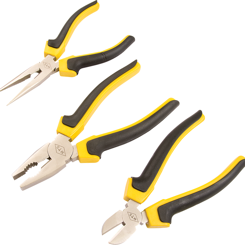 PLIER MTS MECHANIC SET 3PC Y/BLACK