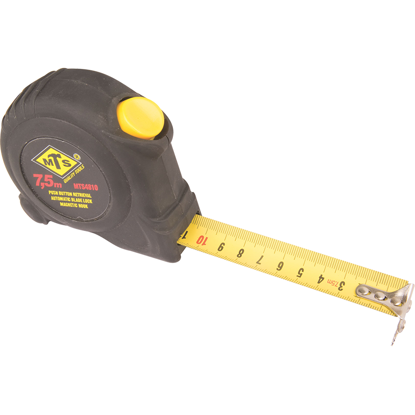 MTS SOFT GRIP AUTO LOCK TAPE MEASURE - 7.5MX25MM