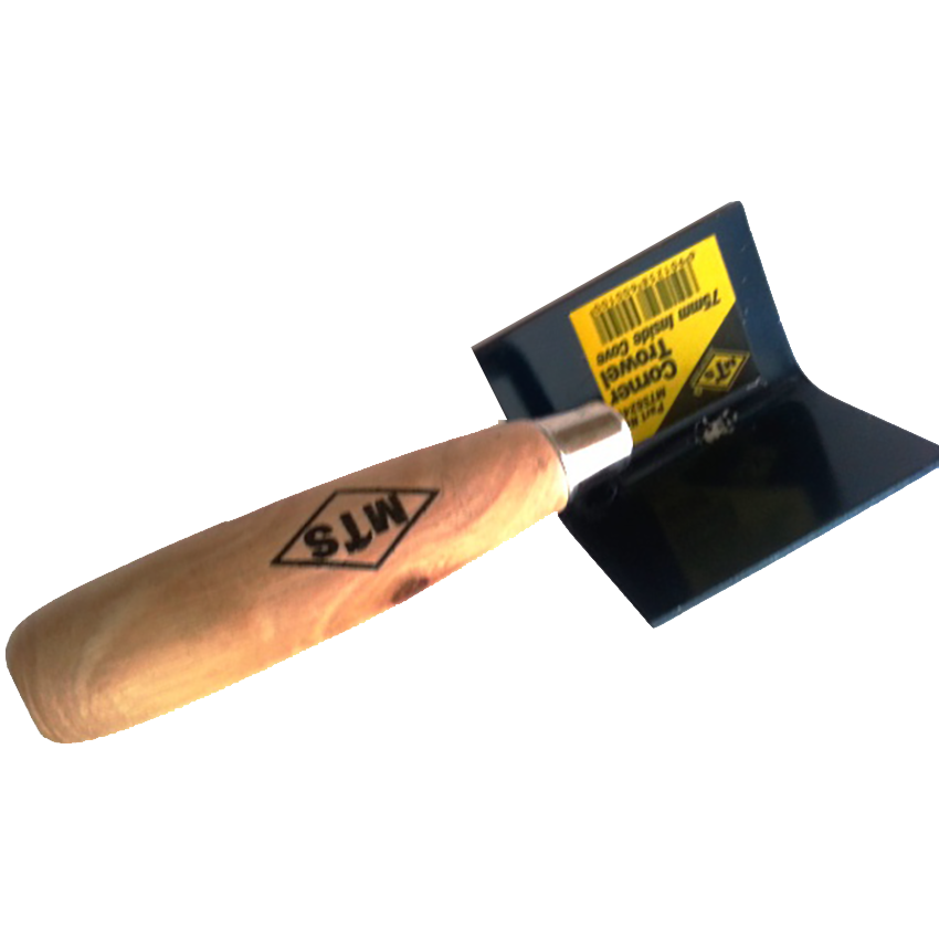 MTS CORNER TROWEL - INSIDE COVE - WITH WOODEN HANDLE - 75MM