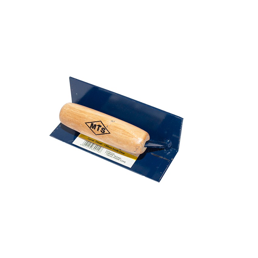 MTS CORNER TROWEL - INSIDE COVE - WITH WOODEN HANDLE - 150MM