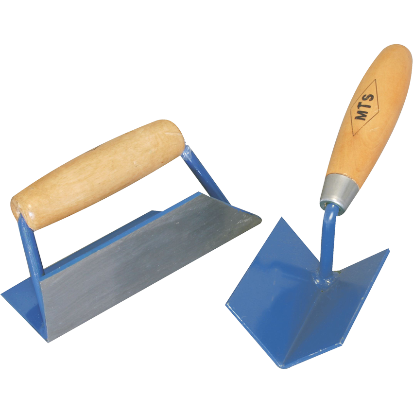 MTS CORNER TROWEL - INSIDE SHARP - WITH WOODEN HANDLE - 75MM